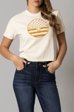 Ladies American Bullseye Crop