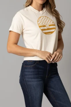 Ladies American Bullseye Crop