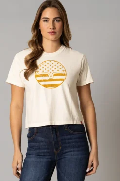 Ladies American Bullseye Crop