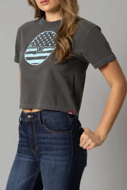 Ladies American Bullseye Crop