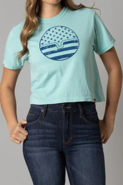 Ladies American Bullseye Crop