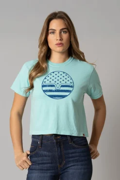 Ladies American Bullseye Crop