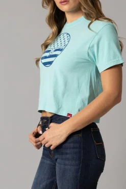 Ladies American Bullseye Crop