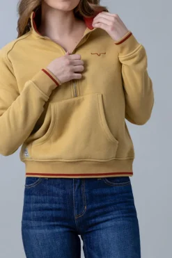 Malta Cropped Quarter Zip Sweatshirt