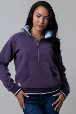 Malta Cropped Quarter Zip Sweatshirt