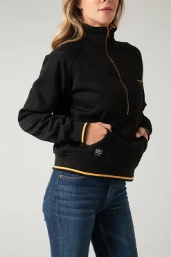 Malta Cropped Quarter Zip Sweatshirt
